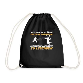 Badminton Geschenkidee Sport Design - Turnbeutel - Schwarz - Vorne