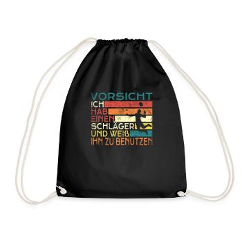 Badminton Geschenkidee Sport Design - Turnbeutel - Schwarz - Vorne