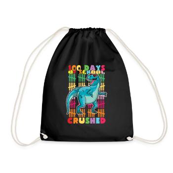 100 jours de dinosaure écrasé 100e jour d’école - Sac de sport léger - noir - Devant