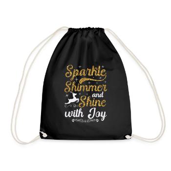 Étincelant scintillant et brillez de joie Noël - Sac de sport léger - noir - Devant