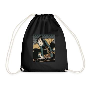 Synthé Techno Musique Funny Samurai Synthétiseur - Sac de sport léger - noir - Devant