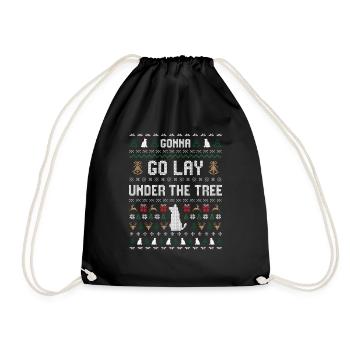 Gonna Go Lay Under The Tree Christmas Funny X-mas - Turnbeutel - Schwarz - Vorne