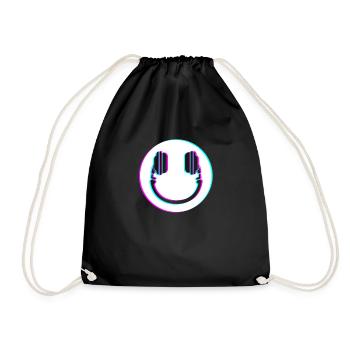 Glitch DJ Retro Techno House Smile DJ - Turnbeutel - Schwarz - Vorne