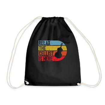Cello Funny Gift Viola - Drawstring Bag - black - Front