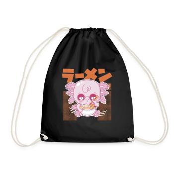 Kawaii Ramen Baby Axolotl - Turnbeutel - Schwarz - Vorne