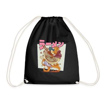 Kawaii Ramen Monster - Otaku Anime Manga - Turnbeutel - Schwarz - Vorne
