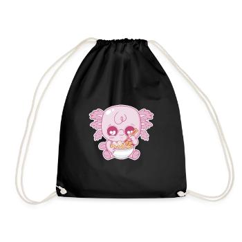 Baby Axolotl and Ramen - Turnbeutel - Schwarz - Vorne