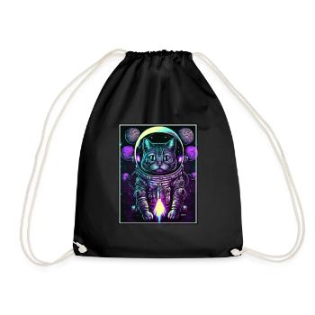 Cat Space Astronaut Space Neon Rockets - Sac de sport léger - noir - Devant