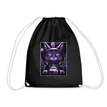 Cat Space Astronaut Space Neon Rockets - Sac de sport léger - noir - Devant