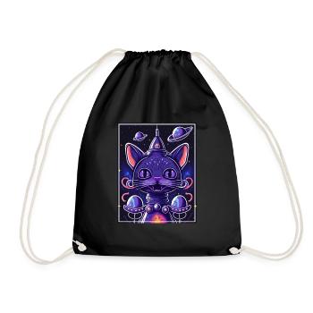Cat Space Astronaut Space Neon Rockets - Sac de sport léger - noir - Devant