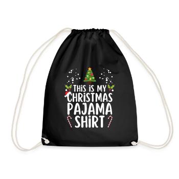 Pyjama de Noël Pyjama Chemise de nuit - Sac de sport léger - noir - Devant