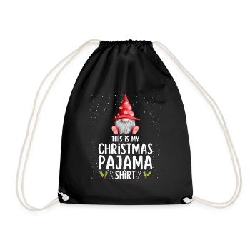 Christmas Pajamas Pajamas Sleepshirt - Drawstring Bag - black - Front
