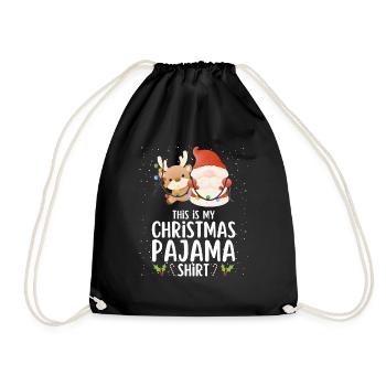 Christmas Pajamas Pajamas Sleepshirt - Drawstring Bag - black - Front
