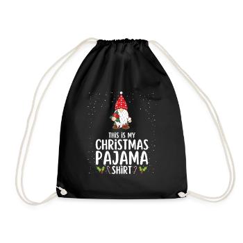Christmas Pajamas Pajamas Sleepshirt - Drawstring Bag - black - Front