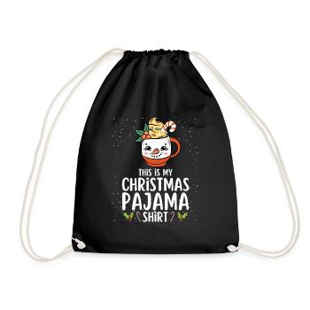 Christmas Pajamas Pajamas Sleepshirt - Drawstring Bag - black - Front