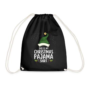 Christmas Pajamas Pajamas Sleepshirt - Drawstring Bag - black - Front
