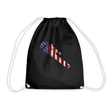 Plumbing Plumber Pipe Wrench - Drawstring Bag - black - Front