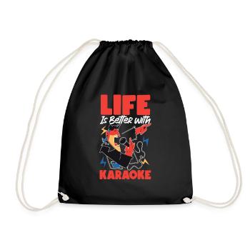 Karaoké Chanteur 80s Retro La vie est - Sac de sport léger - noir - Devant