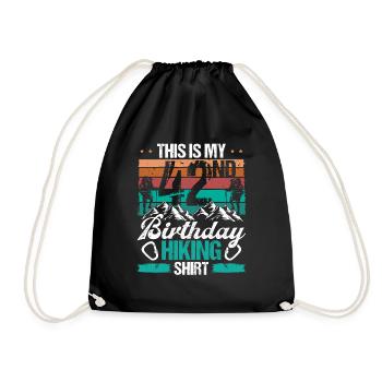 42 Year Old Hiking Men Mountain Climbing Nature - Drawstring Bag - black - Front