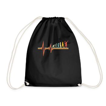 Badminton Geschenkidee Sport Design - Turnbeutel - Schwarz - Vorne