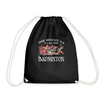 Badminton Geschenkidee Sport Design - Turnbeutel - Schwarz - Vorne