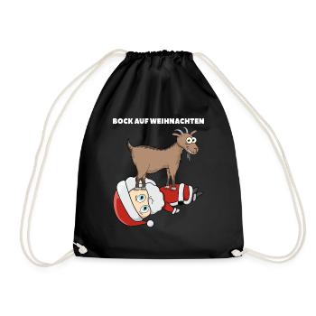Bock Auf Weihnachten - Turnbeutel - Schwarz - Vorne