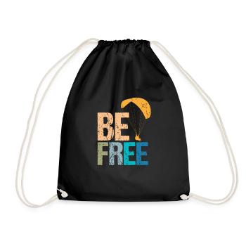 Be Free Fallschirmspringer Skydiver Skydive - Turnbeutel - Schwarz - Vorne