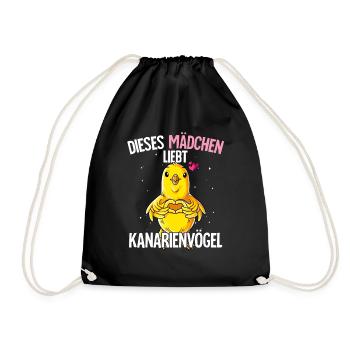 Kanarienvogel Mädchen - Turnbeutel - Schwarz - Vorne