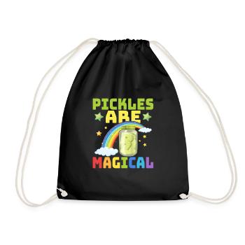 Pickles Are Magical Pickle Cucumber - Drawstring Bag - black - Front