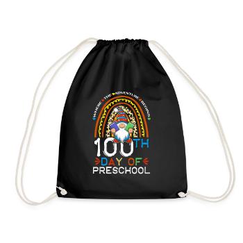 Gnome préscolaire Joyeux 100e jour 100 jours d’école - Sac de sport léger - noir - Devant
