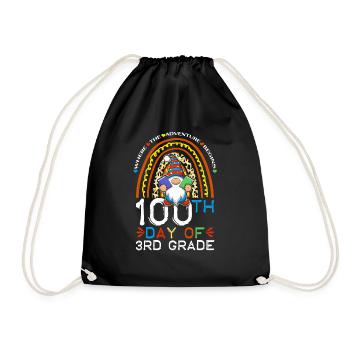Gnome de 3ème année Joyeux 100ème jour 100 jours d’école - Sac de sport léger - noir - Devant