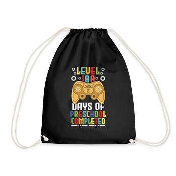 100th Day Completed Gamer Preschool Days Of School - Drawstring Bag - black - Front