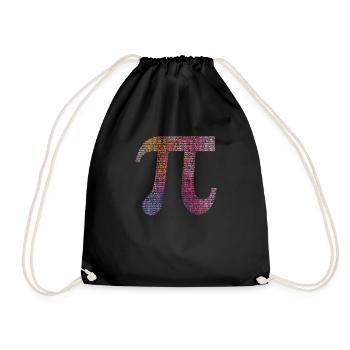 10000 digits Pi Day sign Math Lover Math - Drawstring Bag - black - Front