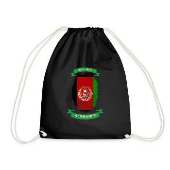 Fingerabdruck Ich bin Afghaner Flagge - Turnbeutel - Schwarz - Vorne