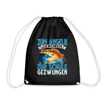 angeln angler geschenke - Turnbeutel - Schwarz - Vorne