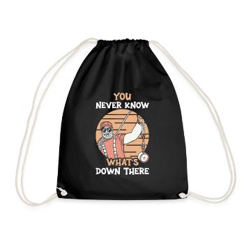 Magnet Fisherman Magnetic Fishing Treasure Hunt - Drawstring Bag - black - Front