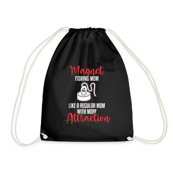 Magnet Fisherman Magnetic Fishing Treasure Hunt - Drawstring Bag - black - Front
