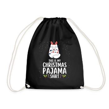 Christmas Pajamas Pajamas Sleepshirt - Drawstring Bag - black - Front