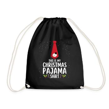 Christmas Pajamas Pajamas Sleepshirt - Drawstring Bag - black - Front