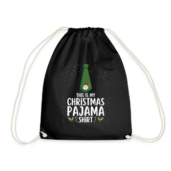 Christmas Pajamas Pajamas Sleepshirt - Drawstring Bag - black - Front