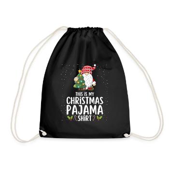 Christmas Pajamas Pajamas Sleepshirt - Drawstring Bag - black - Front