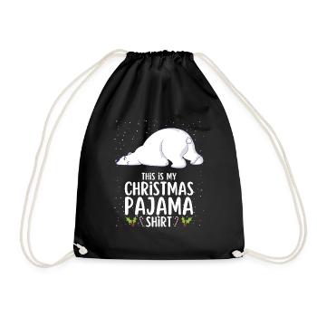 Christmas Pajamas Pajamas Sleepshirt - Drawstring Bag - black - Front