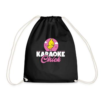 Karaoke Singer Chicken Karaoke - Turnbeutel - Schwarz - Vorne