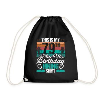 79 Year Old Hiking Men Mountain Climbing Nature - Turnbeutel - Schwarz - Vorne