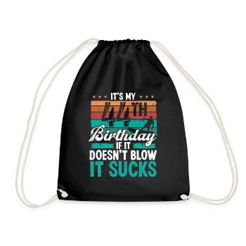 44 Year Old Kitesurfer Funny Kiteboarder Humor - Drawstring Bag - black - Front