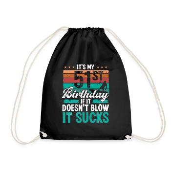 51 Year Old Kitesurfer Funny Kiteboarder Humor - Turnbeutel - Schwarz - Vorne