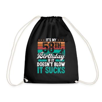 58 Year Old Kitesurfer Funny Kiteboarder Humor - Turnbeutel - Schwarz - Vorne