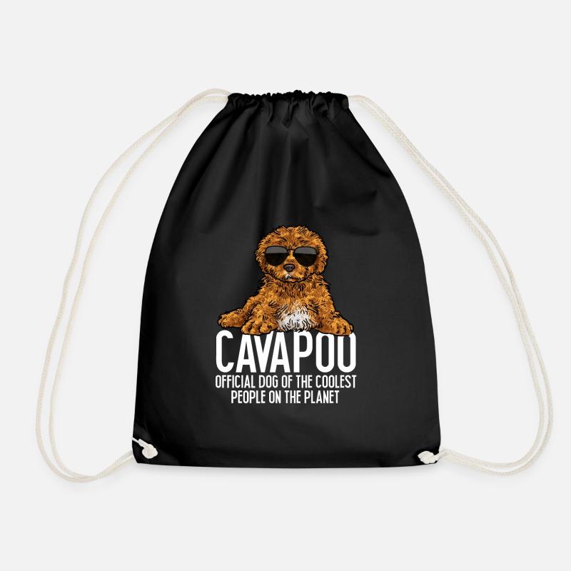 Cavapoo Cavoodle Capoodle Dog - Drawstring Bag - black