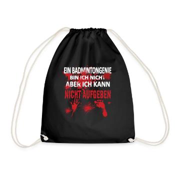 Badminton Geschenkidee Sport Design - Turnbeutel - Schwarz - Vorne