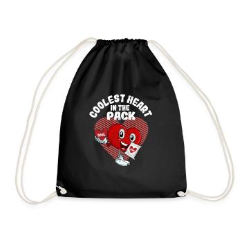 Coolste Herz in der Packung lustige Valentinstag - Turnbeutel - Schwarz - Vorne